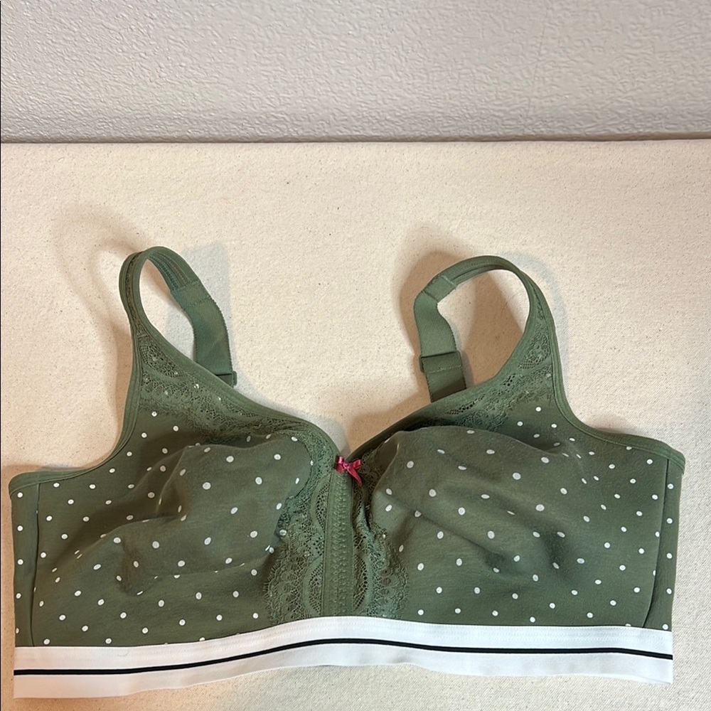 Cacique Green Polka Dot Bra Intimates & Sleepwear